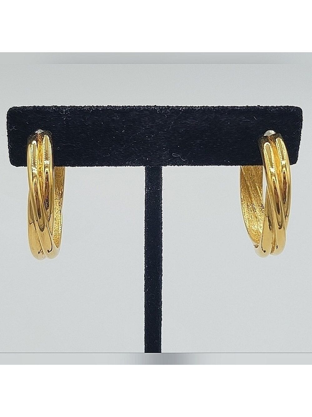 Napier Goldtone Twisted Hoop Earrings #766